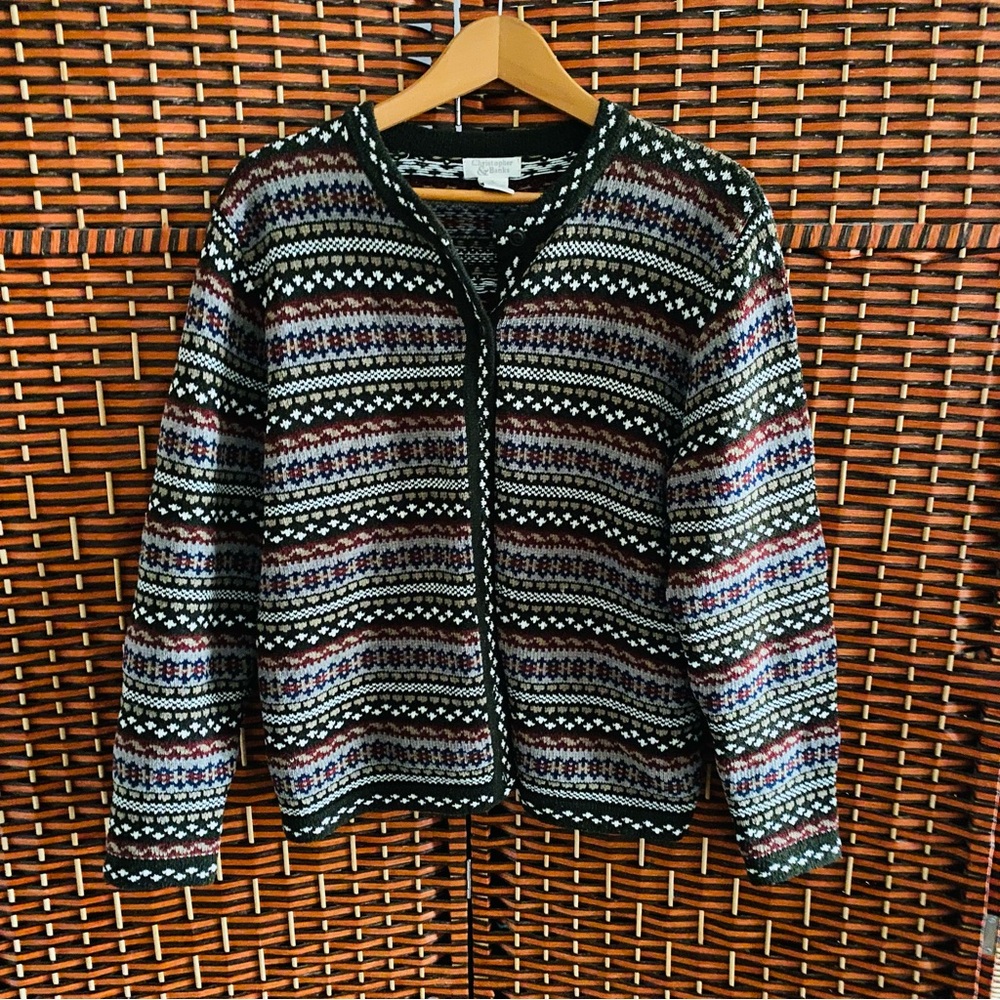Vintage Mix Print Knit Cardigan